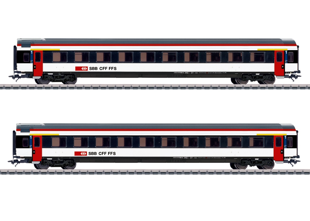 Märklin 42154 - Coffret 2 voitures voyageurs grandes lignes EW IV A - 1ère classe - SBB-CFF-FFS - HO 