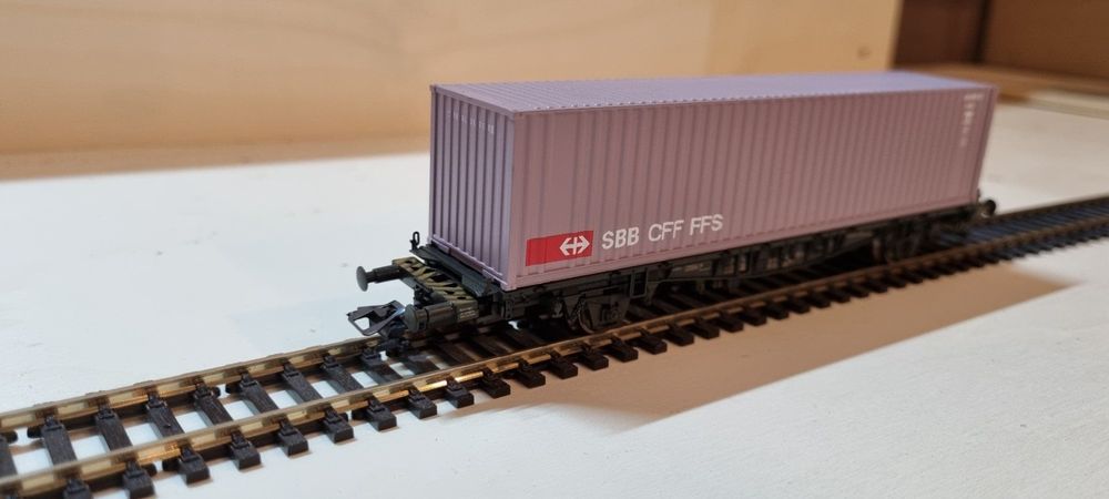 Roco 46912 - Wagon porte-conteneurs avec conteneurs "SBB-CFF-FFS" - HO  