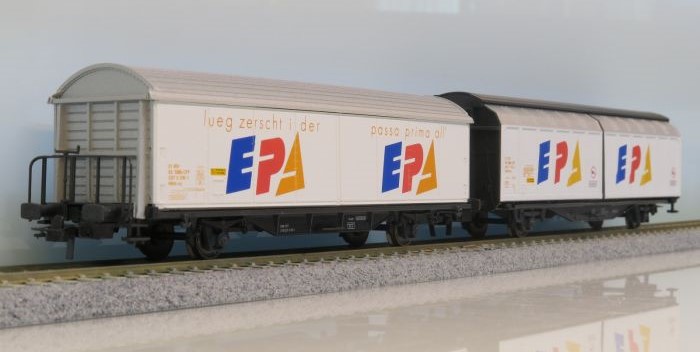 Roco 44071 - Set de Wagon de marchandises à parois coulissantes "EPA" (2 pièces) - SBB-CFF - HO   