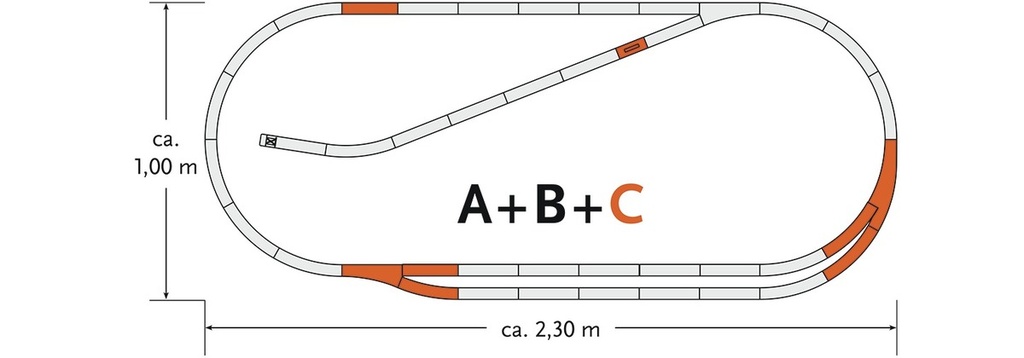 Roco 61102 - Coffret de complément de voies selon plan (orange) - HO