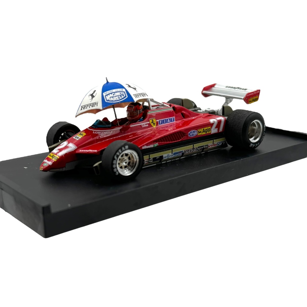 Brumm - Ferrari 126 C2 - Grand Prix du Brésil 1982 - Gilles Villeneuve #27  (avec pilote et ombrelle) - 1/43