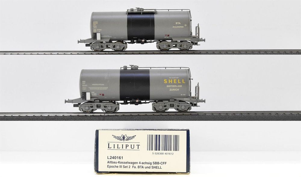 Liliput L240161 - Set 2 Wagons Citernes "BTA - SHELL" - SBB-CFF - HO 