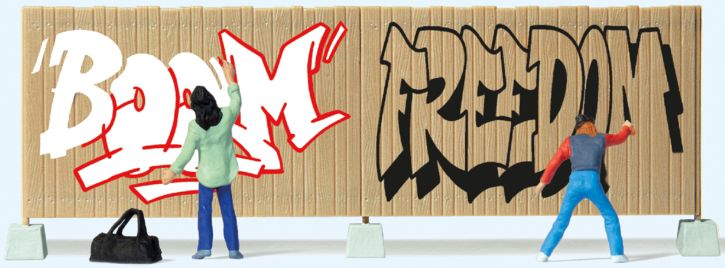 Preiser 10334 - Artistes de graffiti - 1/87 - HO 