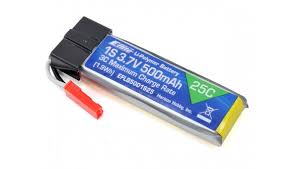 E-Flite - Accu Lithium Polymer Battery - 1S - 3.7V - 500 mAh (1.9 Wh) - 25C 