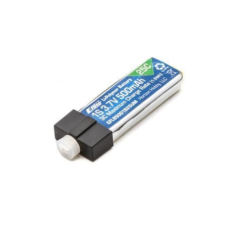 E-Flite - Accu Lithium Polymer Battery - 1S - 3.7V - 500 mAh (3C Maximum Charge Rate) - 25C  