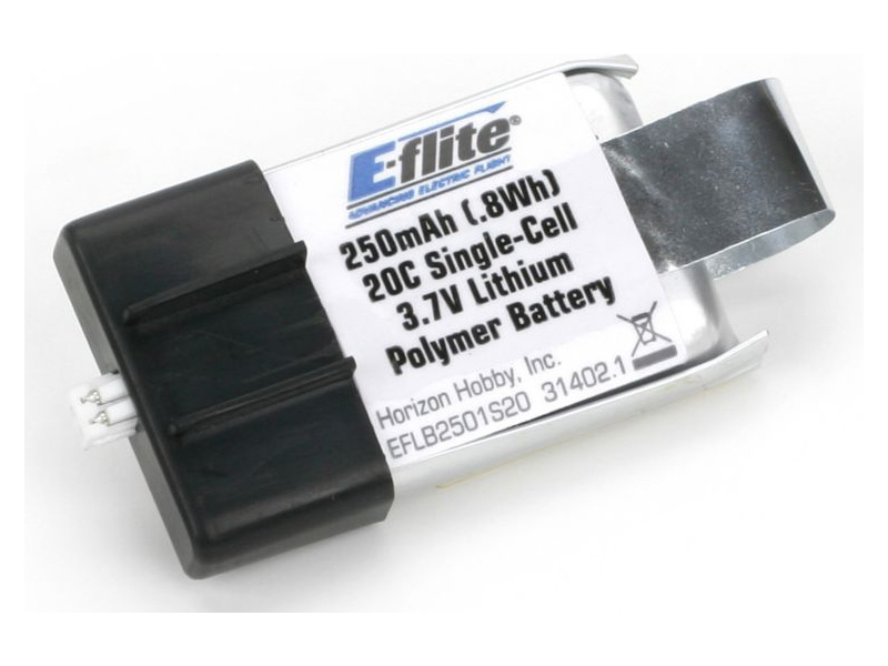 E-Flite - Accu Lithium Polymer Battery - 250mAh (8Wh) 20C Single-Cell - 3.7V