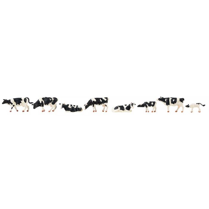 Faller 151904 - Vaches frisonnes pies noires (8 pièces) - HO