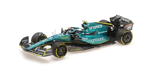 Minichamps Aston Martin Aramco Cognizant Formula One Team AMR 22 - Sebastian Vettel - #5 - Last Race Abu Dhabi GP 2022 -  1/43 