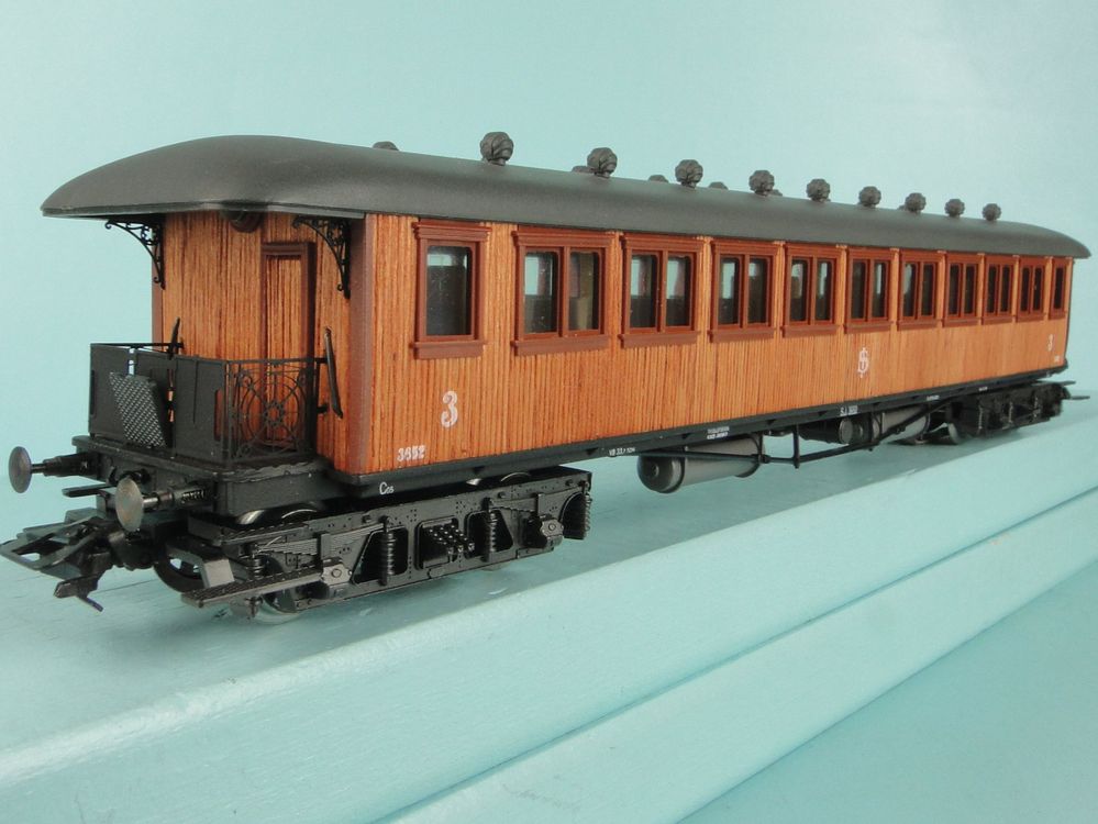 Märklin 4270 - Voiture passagers de train rapide -  Caisse en bois- 3ème classe - Suède - HO