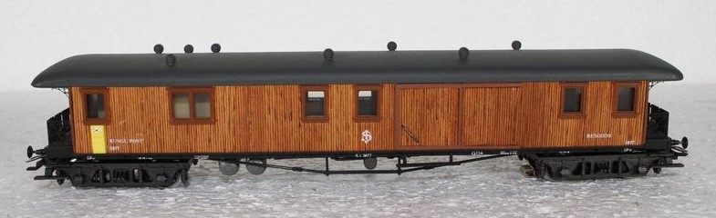 Märklin 4271 - Wagon postal et Fourgon à Bagages -  Caisse en bois - Suède - HO