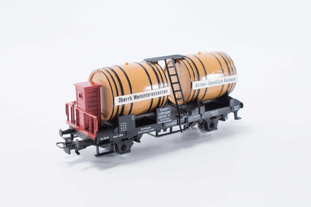 Märklin 4432 - Wagon bi-foudres à guérite de serre freins à 2 essieux pour le transport de vin - "Oberrheinische Weininteressenten" - Chemins de fer d'Alsace-Lorraine - HO