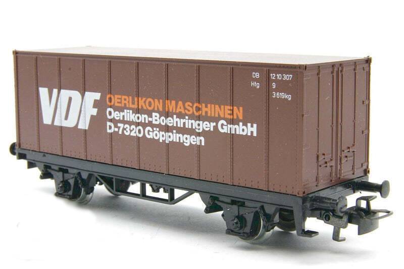 Märklin 4455 - Wagon porte container à 2 essieux - "VDF OERLIKON MASCHINEN"- DB - HO 