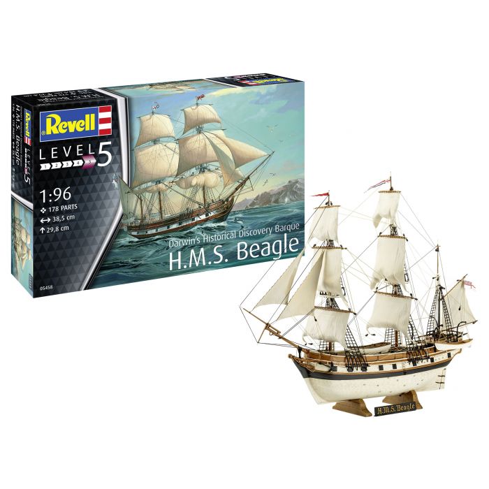 Revell 05458 - H.M.S. Beagle "Darwin's Historical Discovery Barque" - 1/96 - 38.5 cm long - 29.8 cm haut - 178 pièces