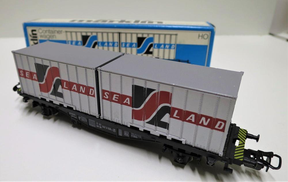 Märklin 4668 - Wagon porte-conteneurs "Sealand" - DB - HO