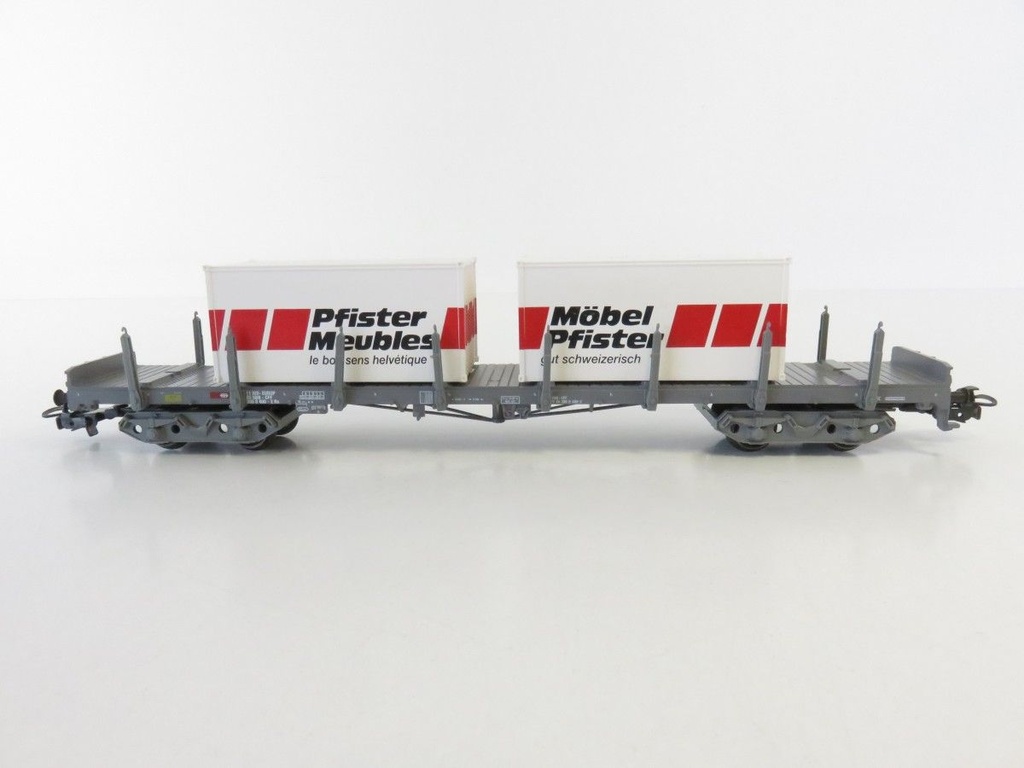 Märklin 4668 - Wagon porte-conteneurs à 2 boggies "Möbel Pfister" - SBB-CFF - HO