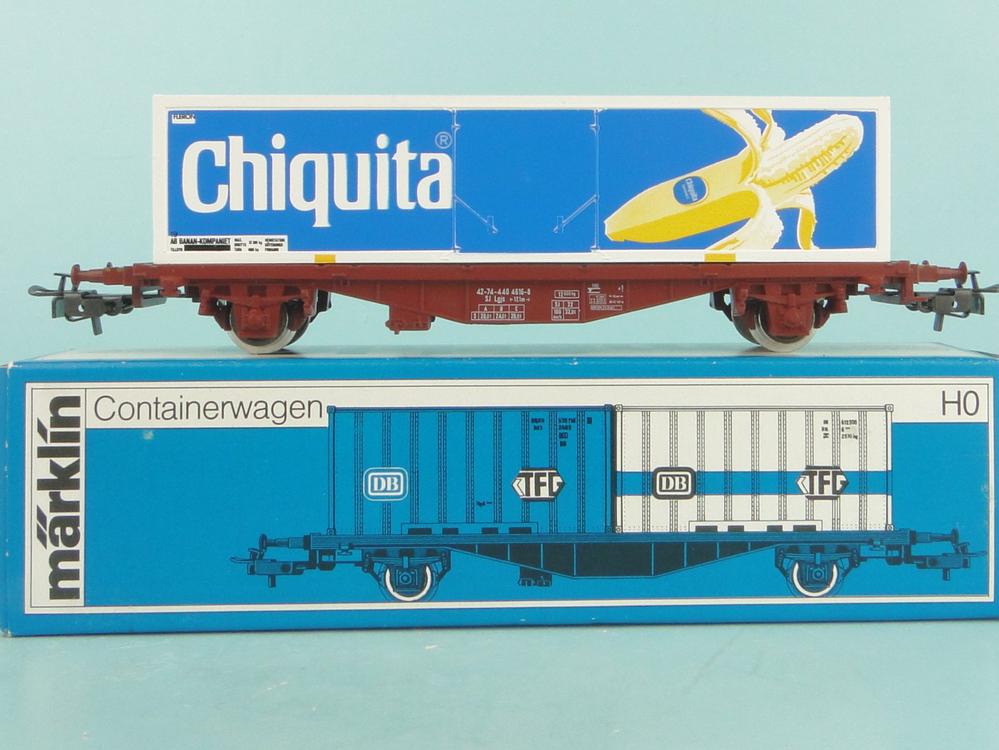 Märklin 4672 - Wagon porte-conteneurs "Chiquita" - SJ - HO