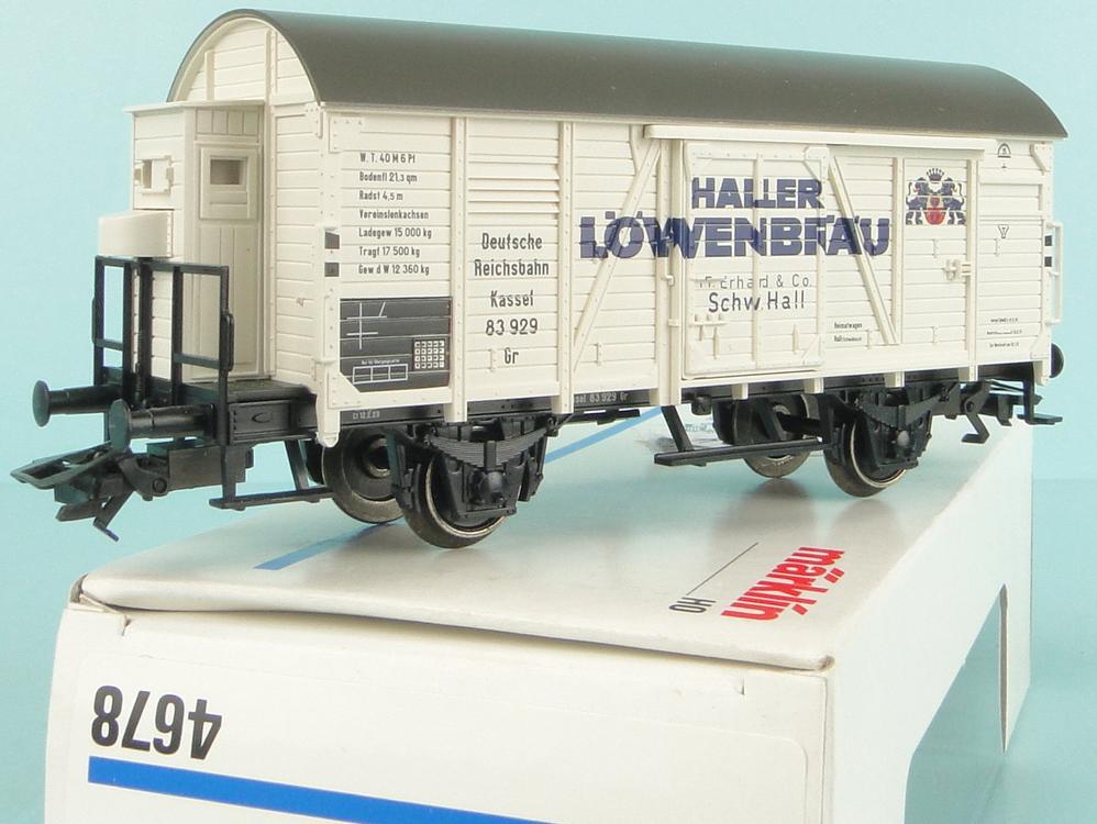 Märklin 4678 - Wagon de marchandises avec guérite de frein "HALLER LÖWENBRÄU" - DRG - HO