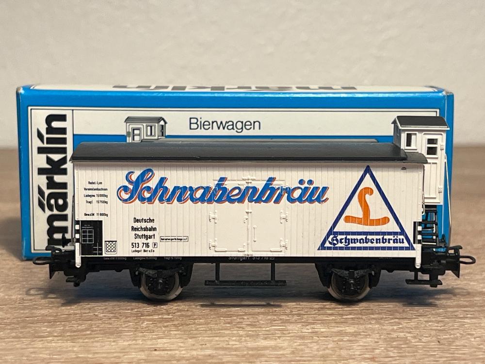 Märklin 4680 - Wagon de marchandises avec guérite de frein " Schwabenbräu" - DRG - HO