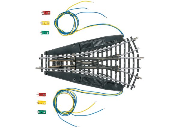 Märklin 2270 - Aiguillage électrique symétrique à trois voies - Voie K - Longueur 168,9 mm / Rayon 424,6 mm - HO