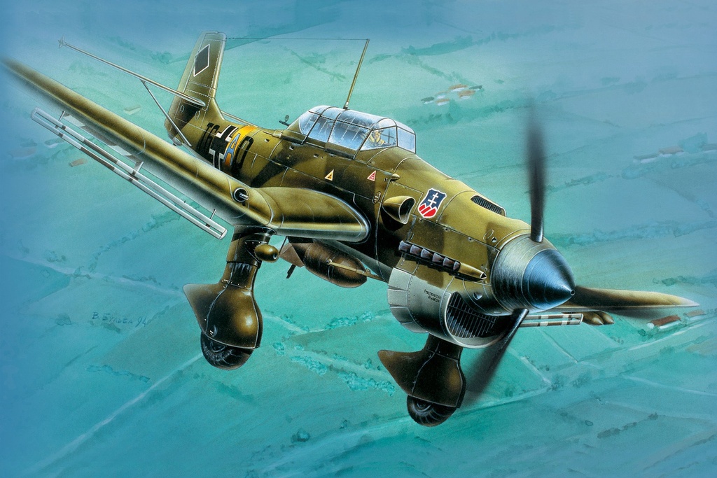 Zvezda 7306 - Ju-87B2 Stuka - 70 pièces - 15 cm longueur - 1/72