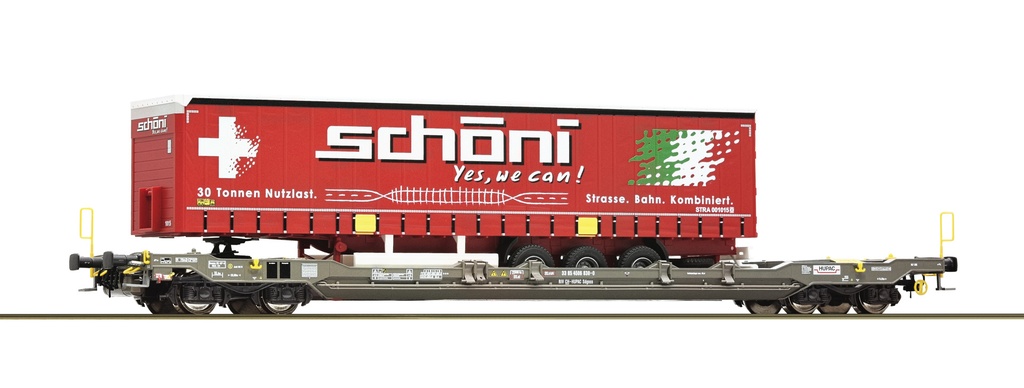 Roco 6600065 - Wagon plat marchandises Hupac avec Container Schöni - SBB-CFF - HO