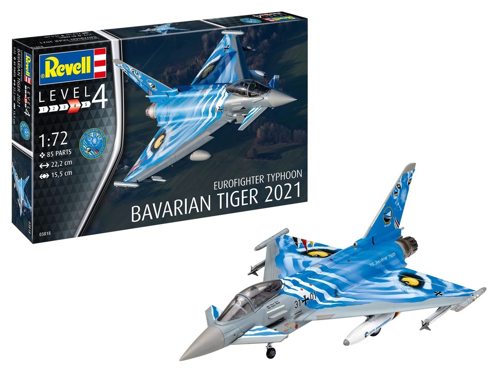 Revell 03818 - Eurofighter Typhoon Bavarian Tiger 2021 - 1/72 - 15.5 cm envergure