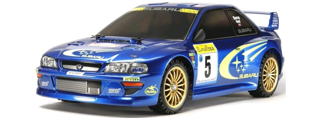 Tamiya 58631 - Subaru Impreza Monte-Carlo 1999 - Chassis TT-02 - Radio-commandée - 1/10 (À construire) Moteur Torque Tuned et contrôleur de vitesse électronique inclus - Sans radio-commande/accu/chargeur