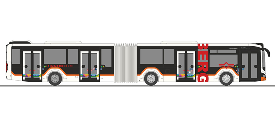 Rietze 75870 - Bus articulé MAN Lion's City 18'18 Zimmerberg - Bammert (CH) - 1/87