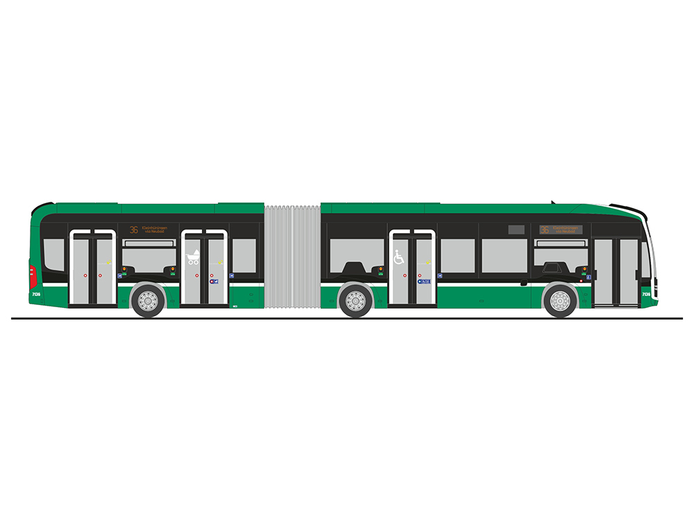 Rietze 77627 - Bus articulé Mercedes-Benz eCitaro G BVB Basler (CH) - 1/87