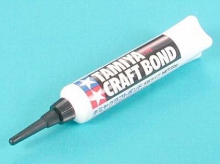 Tamiya Craft Bond - Colle blanche soluble à base d'eau (transparente après séchage) - 20g