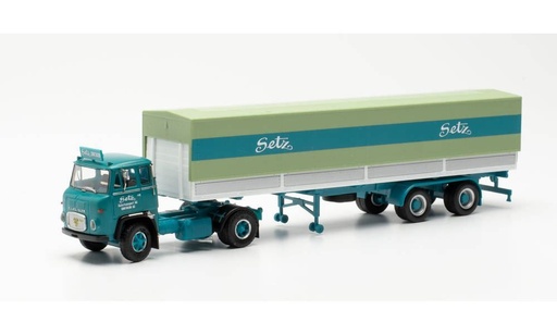 [HER-026062] Herpa 026062 - Scania Vabis LB 76 semi-remorque bâché "Setz" (CH)- 1/87