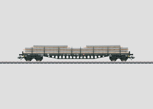 [MAR-47016] Märklin 47016 - Wagon long à piquets pour transport matériaux de construction - DB - HO