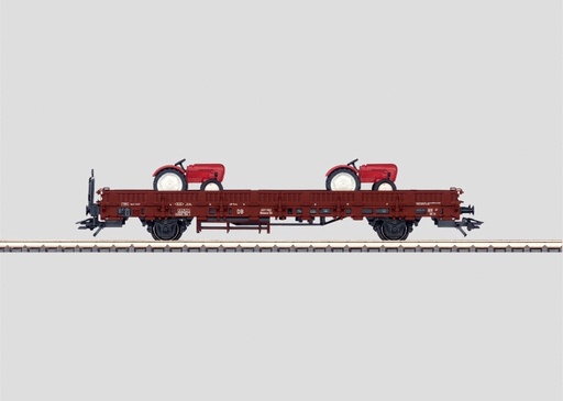 [MAR-46977] Märklin 46977 - Wagon à ridelles basses avec chargement (2 tracteurs) - DB - HO