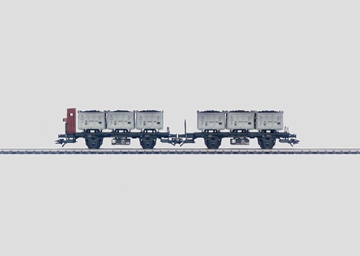 [MAR-48946] Märklin 48946 - 2 wagons plats pour porte-conteneurs  (1 équipé d'une cabine de serre-frein - 1 avec plate-forme de serre-frein- HO