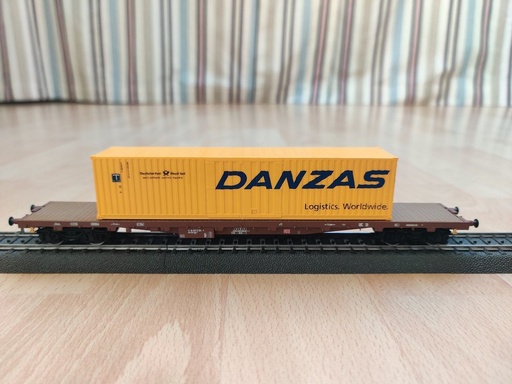 [HAG-612] HAG 612 Wagon plat avec container "Danzas" HO (AC)  