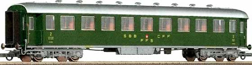 [ROC-44878] Roco 44878 - Voiture voyageurs - 2ème classe - SBB-CFF-FFS - Verte - HO  