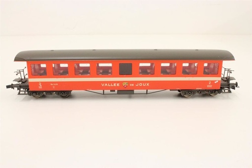 [ROC-44802] Roco 44802 - Voiture voyageurs - Vallée de Joux - 2ème classe - Orange et Blanche - HO  