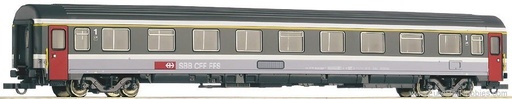 [ROC-44669] Roco 44669 - Voiture voyageurs - 1ère  classe avec portes rouges - Gris clair et gris foncé - SBB-CFF-FFS - HO    