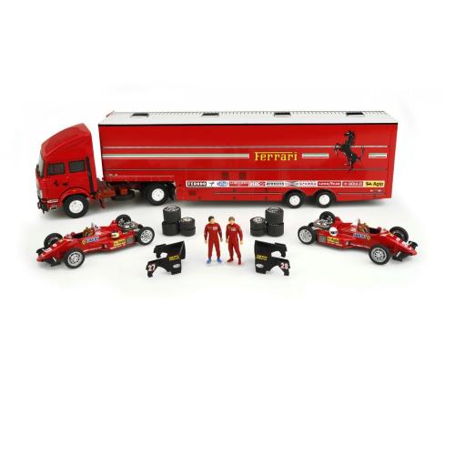 [BRU-RTS08] Brumm - Coffret Transport de Formules 1 Ferrari 126 C4 et Camion Fiat Iveco 190 - Grand Prix de Monaco '84 -M. Alboreto #27 -R. Arnoux #28 - 1/43 - Limité à 100 exemplaires numérotés avec certificat