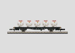 [MAR-82366] Mini-Club 82366 - Wagon-plat pour conteneurs chargé de 5 conteneurs-citernes "Union Brauerei" - DB - "Z"       