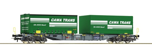 [ROC-76949] Roco 76949 - Wagon plat porte-conteneurs "Cawa Trans-Basel" - SBB-CFF - HO (Emabllage défraîchi)    