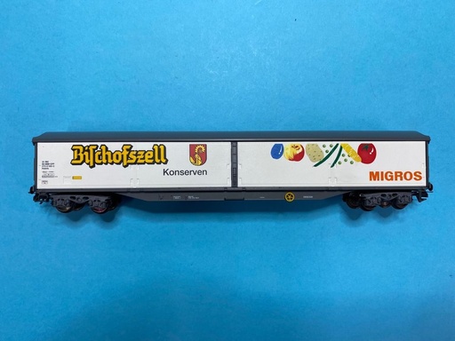 [HAG-384 Bischofszell] HAG 384 - SBB Wagon container fermé "Migros " - "Bischofszell" - AC - HO 