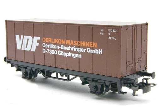 [MAR-4455] Märklin 4455 - Wagon porte container à 2 essieux - "VDF OERLIKON MASCHINEN"- DB - HO 