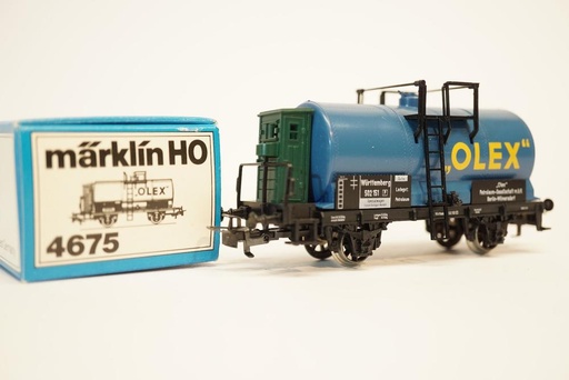 [MAR-4675] Märklin 4675 - Wagon-citerne avec guérite de frein "OLEX" - Chemins de fer Royaux Wurtembergeois (K.W.St.B.) - HO