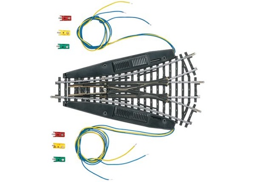 [MAR-2270] Märklin 2270 - Aiguillage électrique symétrique à trois voies - Voie K - Longueur 168,9 mm / Rayon 424,6 mm - HO