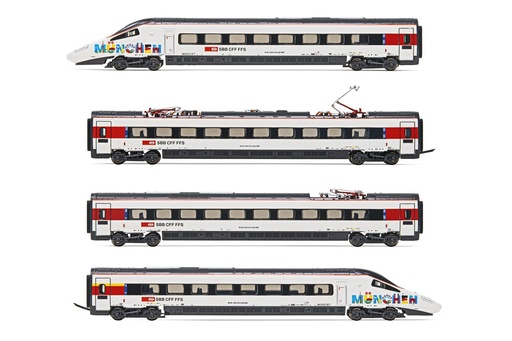 [ARN-HN2567] Arnold HN2567 - Coffret de 4 voitures - RABe 503 018 "ETR 610 Pendolino" - München-Zürich - SBB-CFF - DC - N